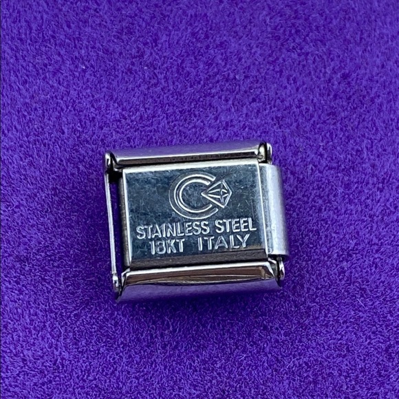 💛 Y2K Stainless Steel 18k Gold Soccer Ball Charm Link - Picture 2 of 3